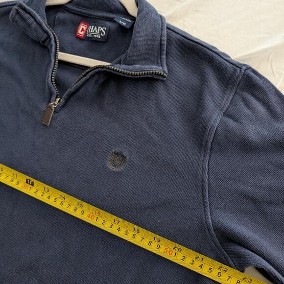 Chaps navy quarter Zip Sweater pullover navy L - Picture 6 of 7